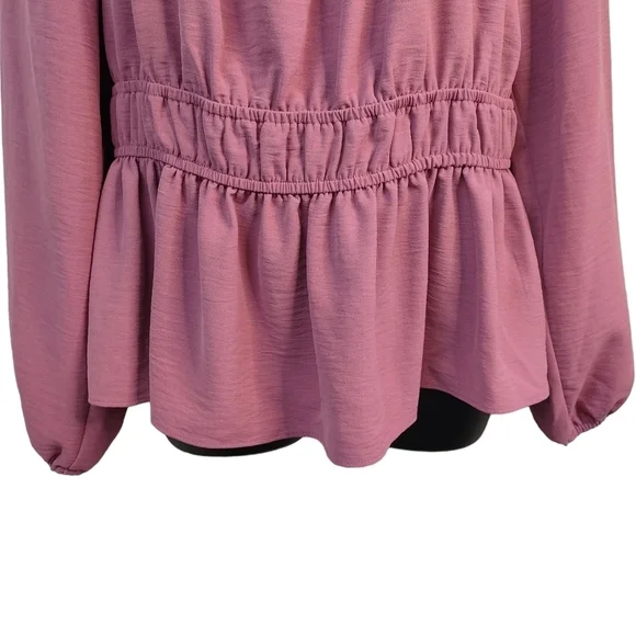 Nine West Women's Squareneck Peplum Top Blouse Size L - Picture 5 of 9